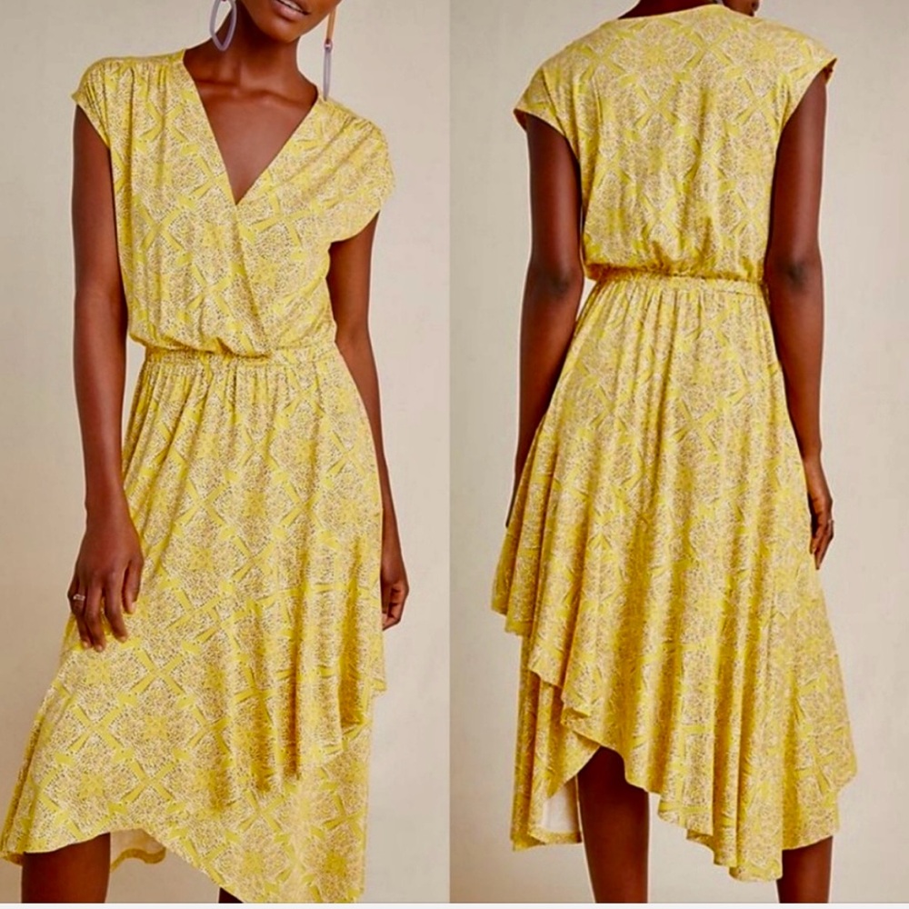 Anthropologie Maeve Fete Yellow Flare
Midi Dress- Size XXS